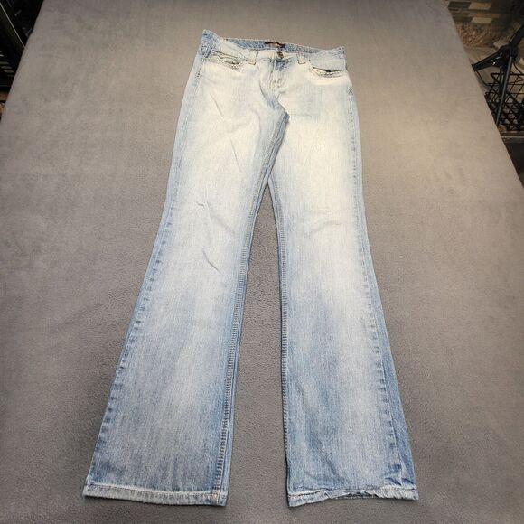 Jordache Jeane Womens Size 6 Blue Boot Cut Stretch Distressed Denim - Picture 1 of 11